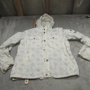 Burton Jacket Womens Medium White Sherpa Lined Insulated Ski Winter Wind Rain